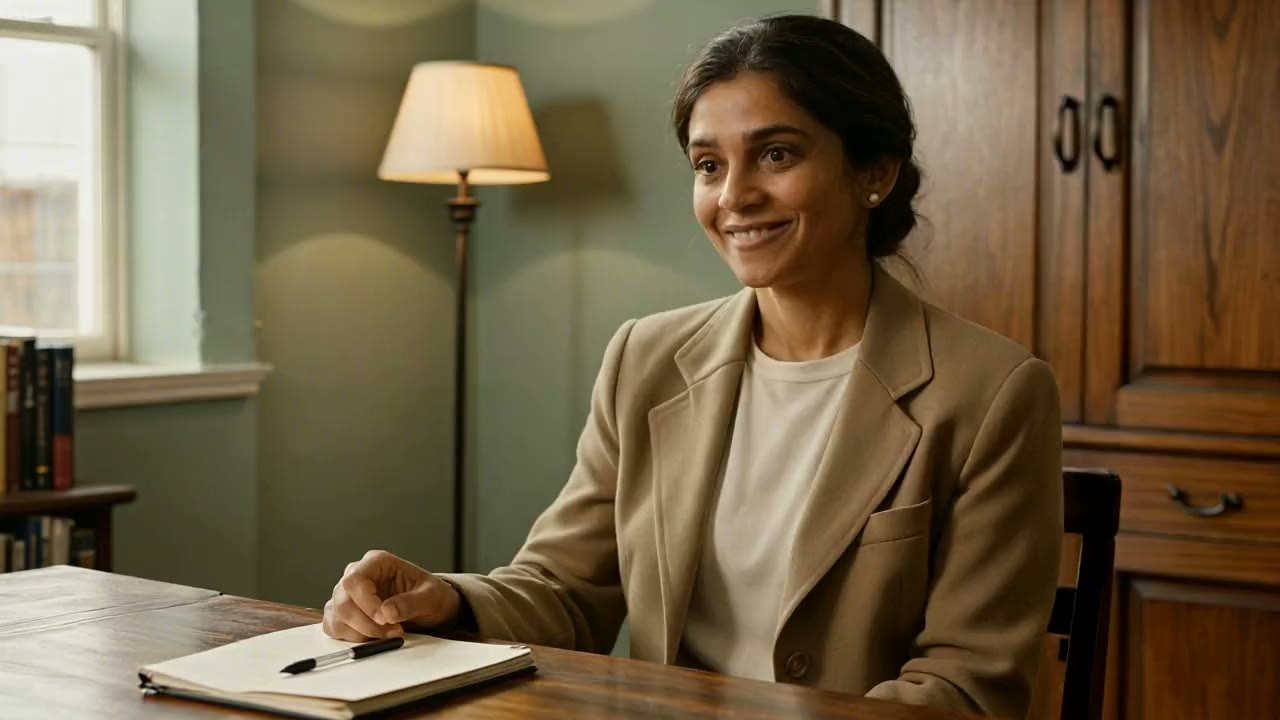 Nadia Rahman on camera